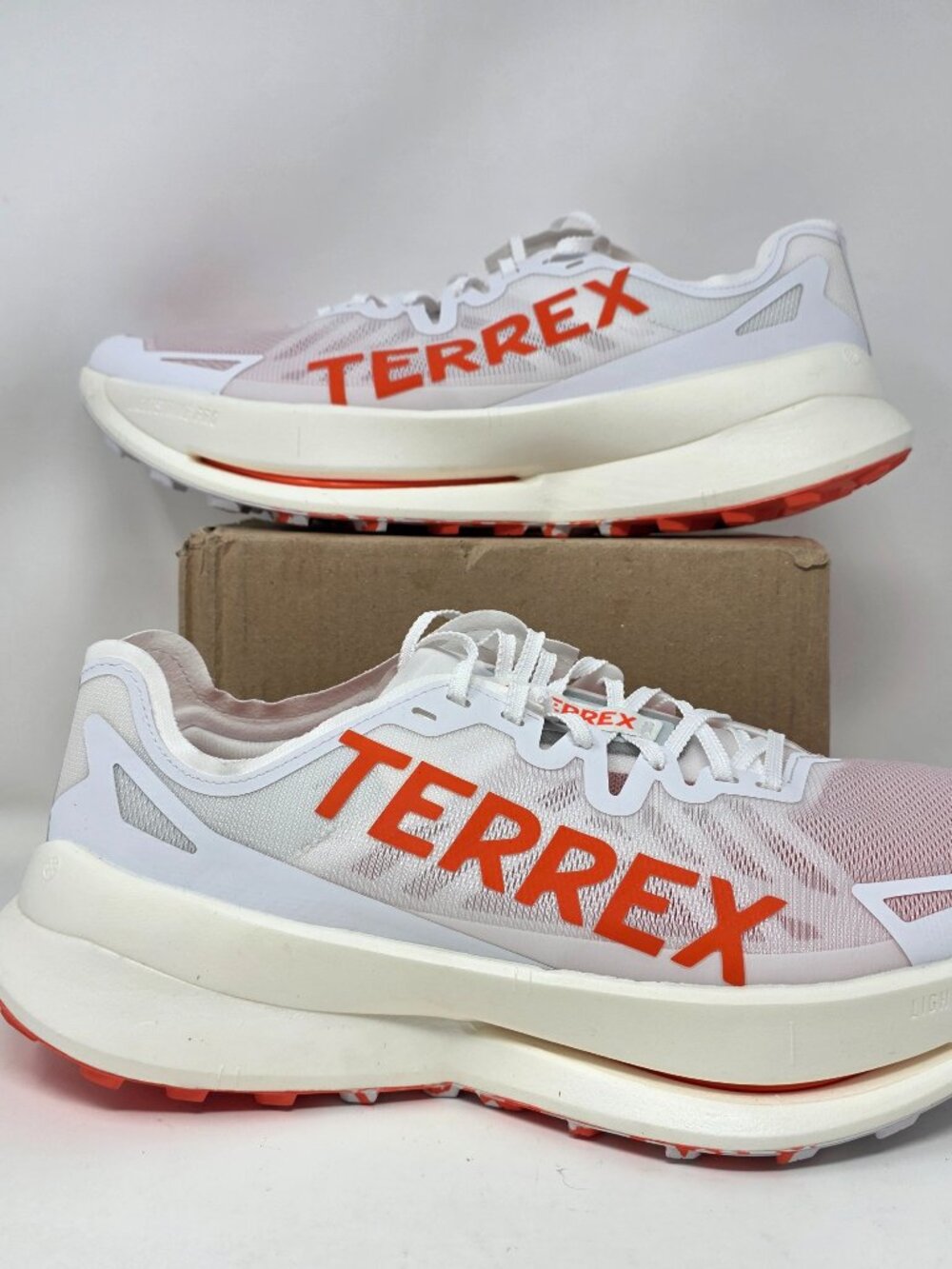 Adidas Terrex Agravic Speed Ultra Trail Running Shoes White Orange IH3764 Men 13